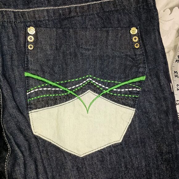 Vintage Men’s Akademiks Embroidered Wide Leg Baggy Y2K Skater Jeans 32x33 NWT - Picture 10 of 16